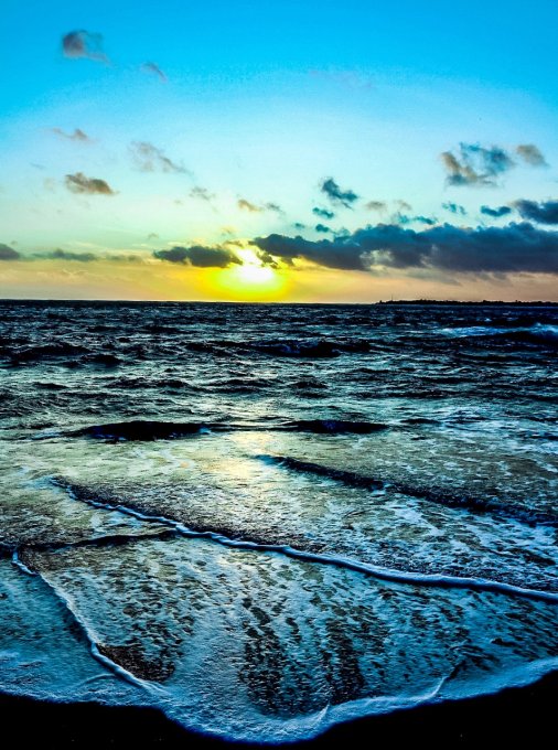 Coucher de soleil en 75*50 cm